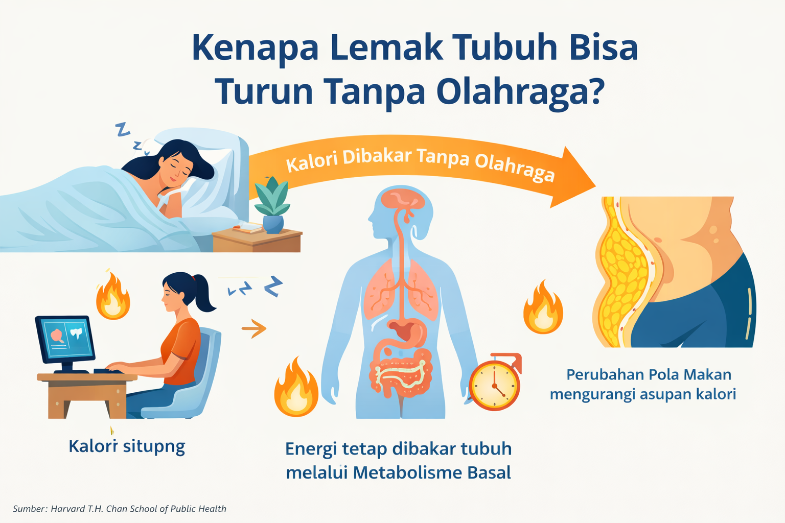 Mengurangi lemak tubuh tanpa olahraga