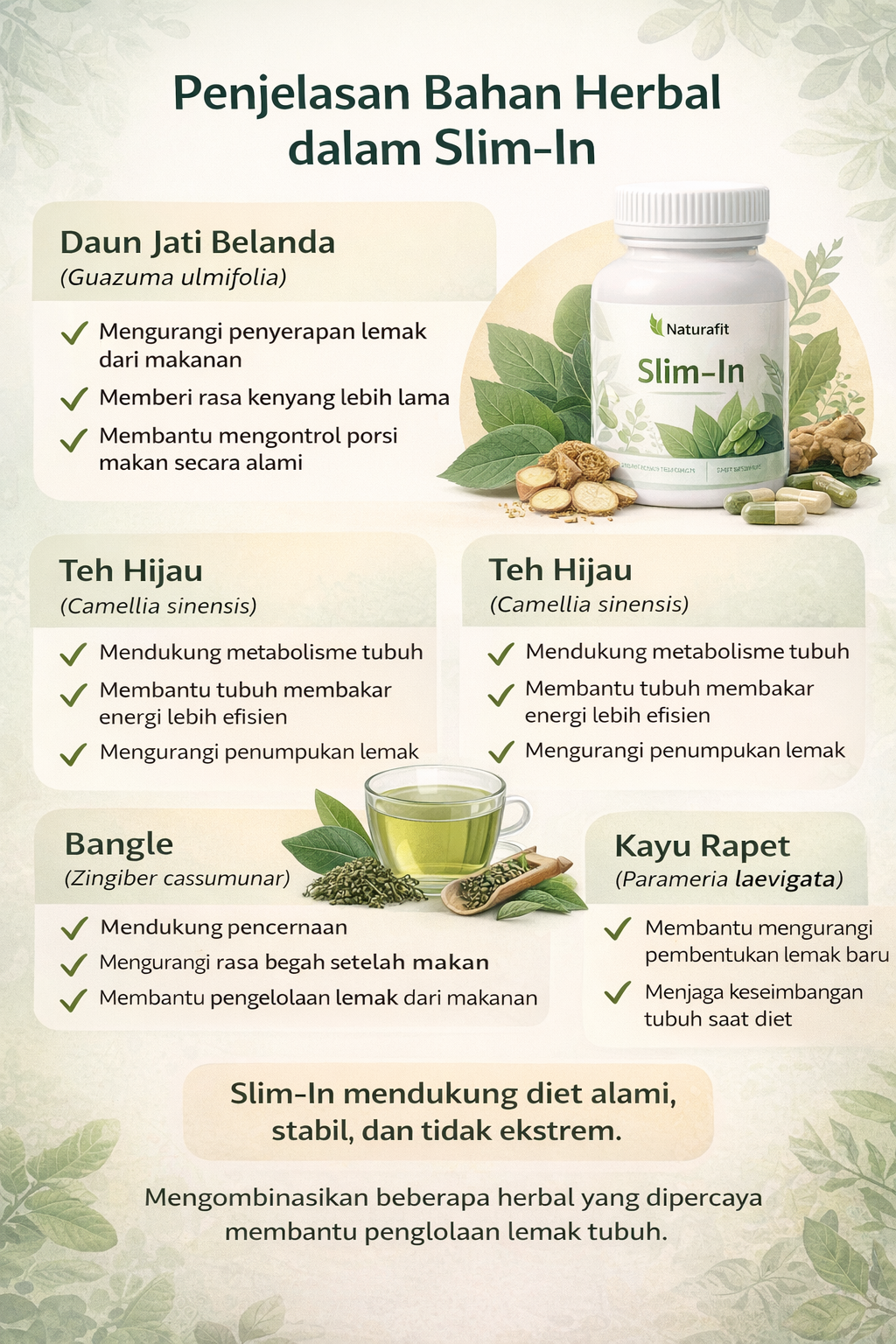 Penjelasan bahan herbal Slim-In