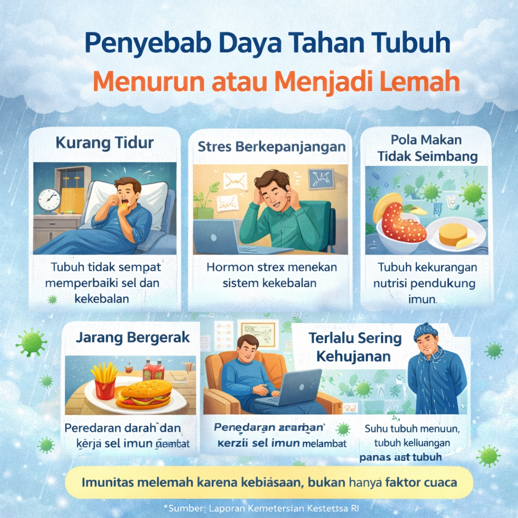 Penyebab daya tahan tubuh melemah