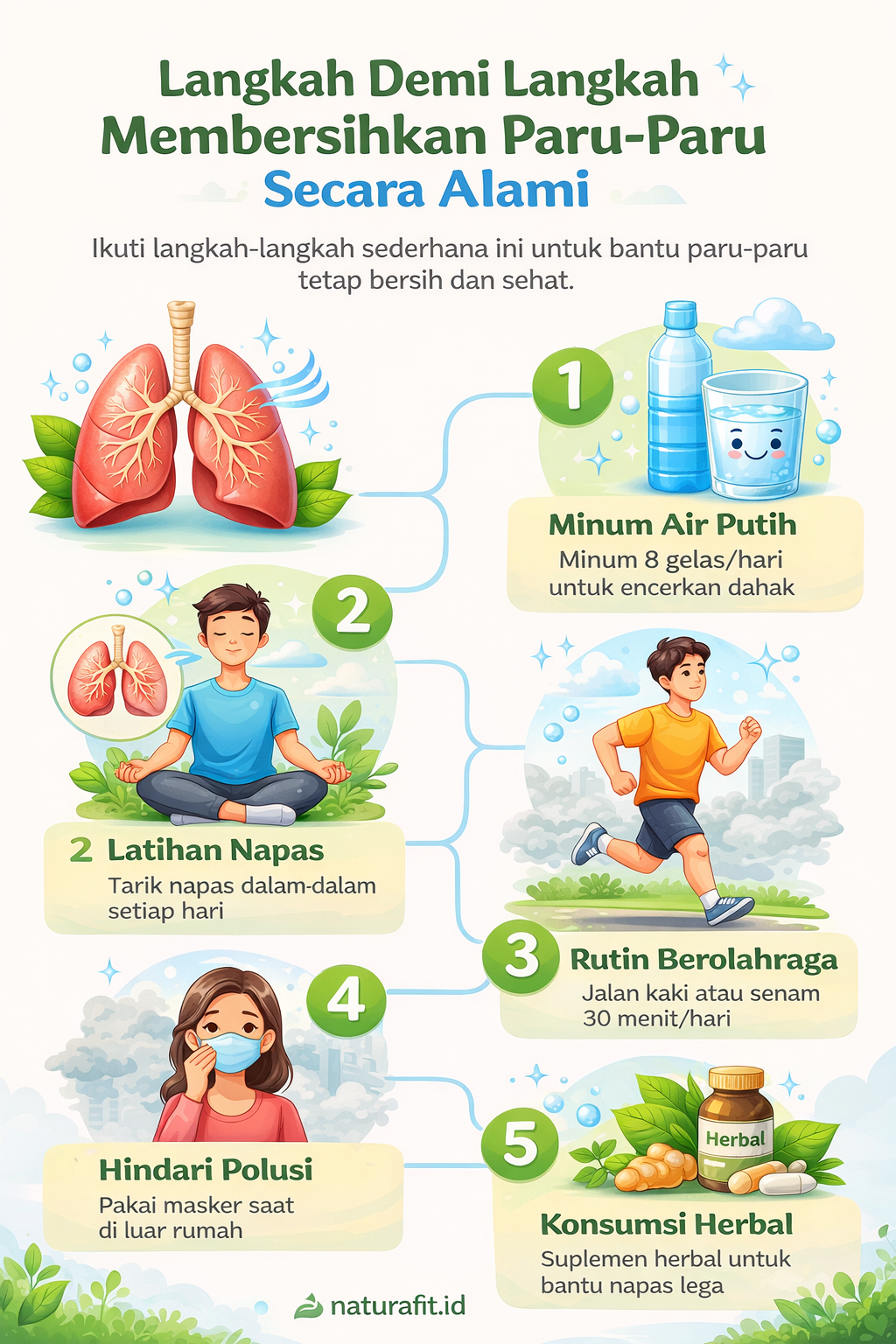 langkah langkah alami untuk membersihkan patru paru