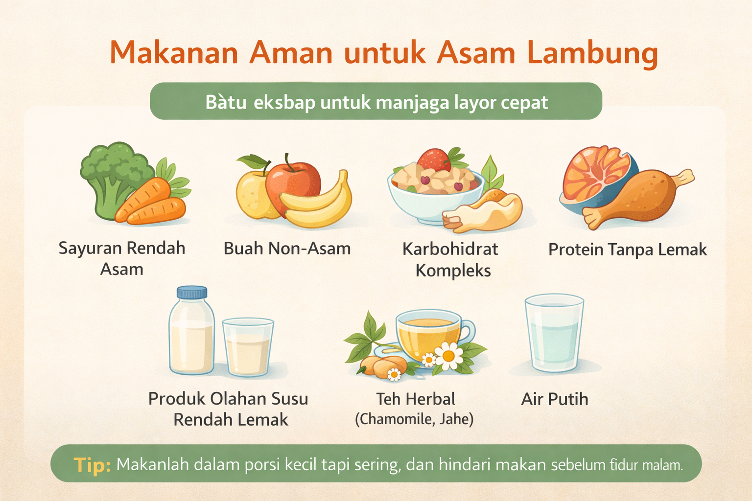 makanan meredakan asam lambung