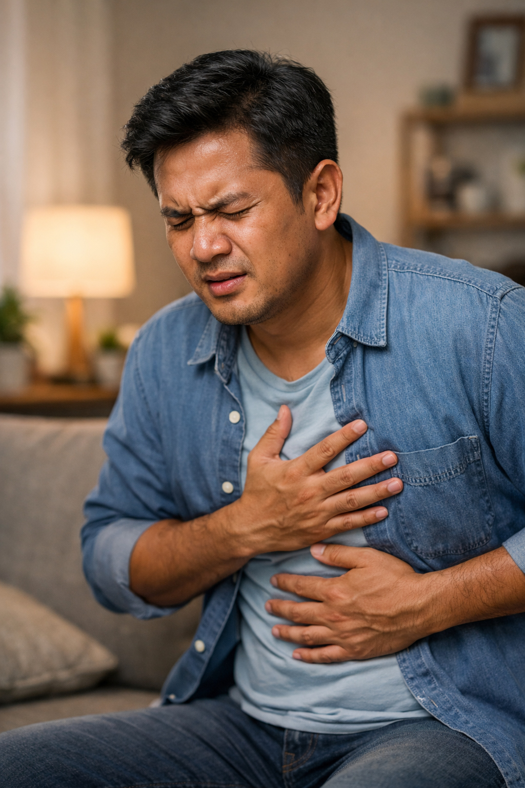 pria dengan expresi kesakitan