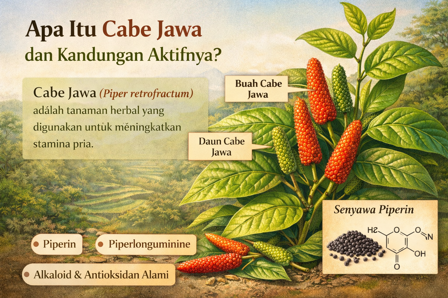 Apa itu Cabe Jawa dan khasiat aktifnya