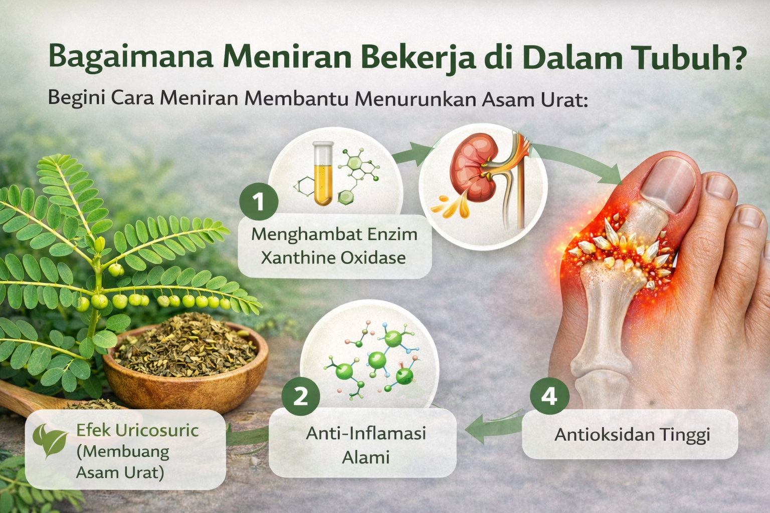 Cara Meniran Mengurangi Asam Urat