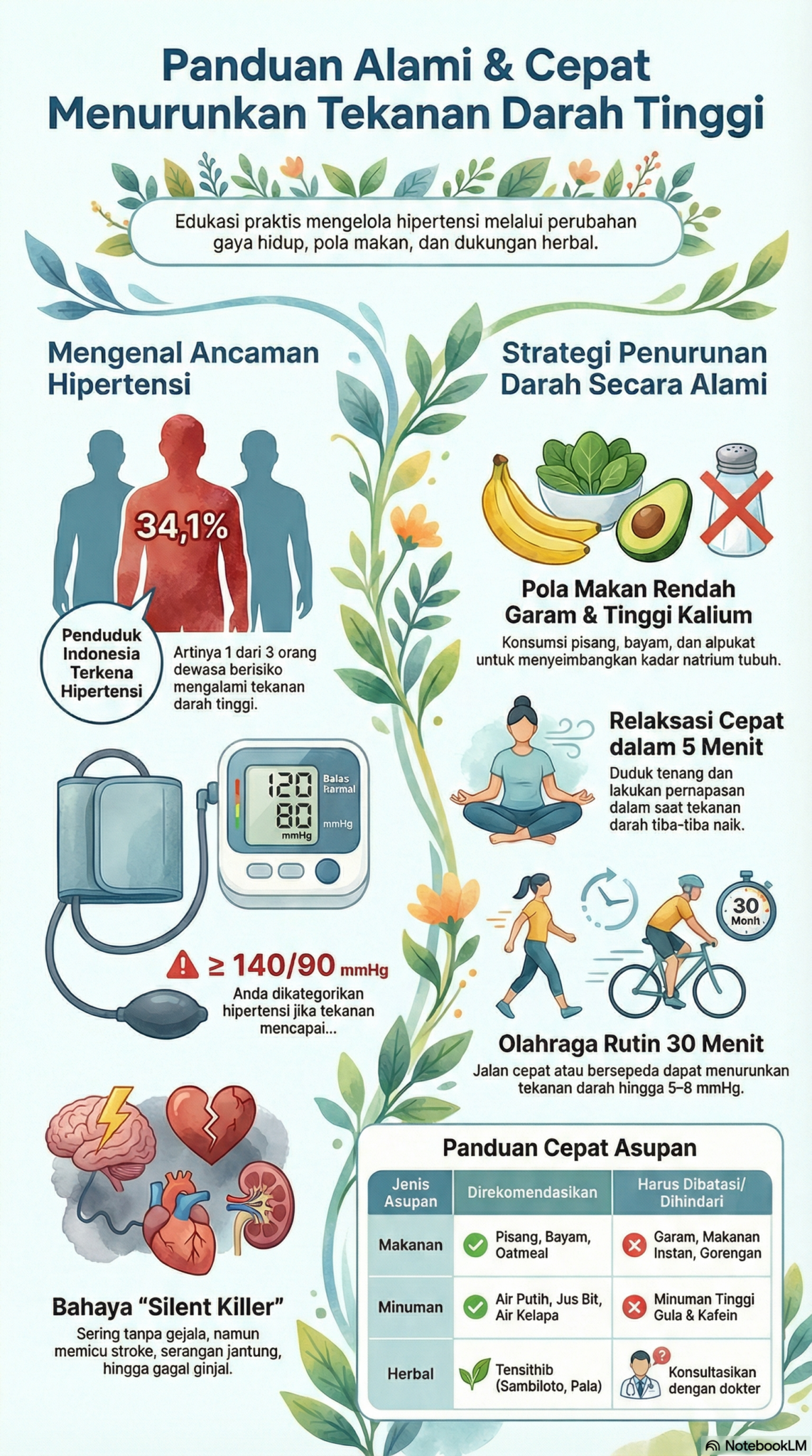 Cara Menurunkan Tekanan Darah Tinggi Secara Alami & Cepat