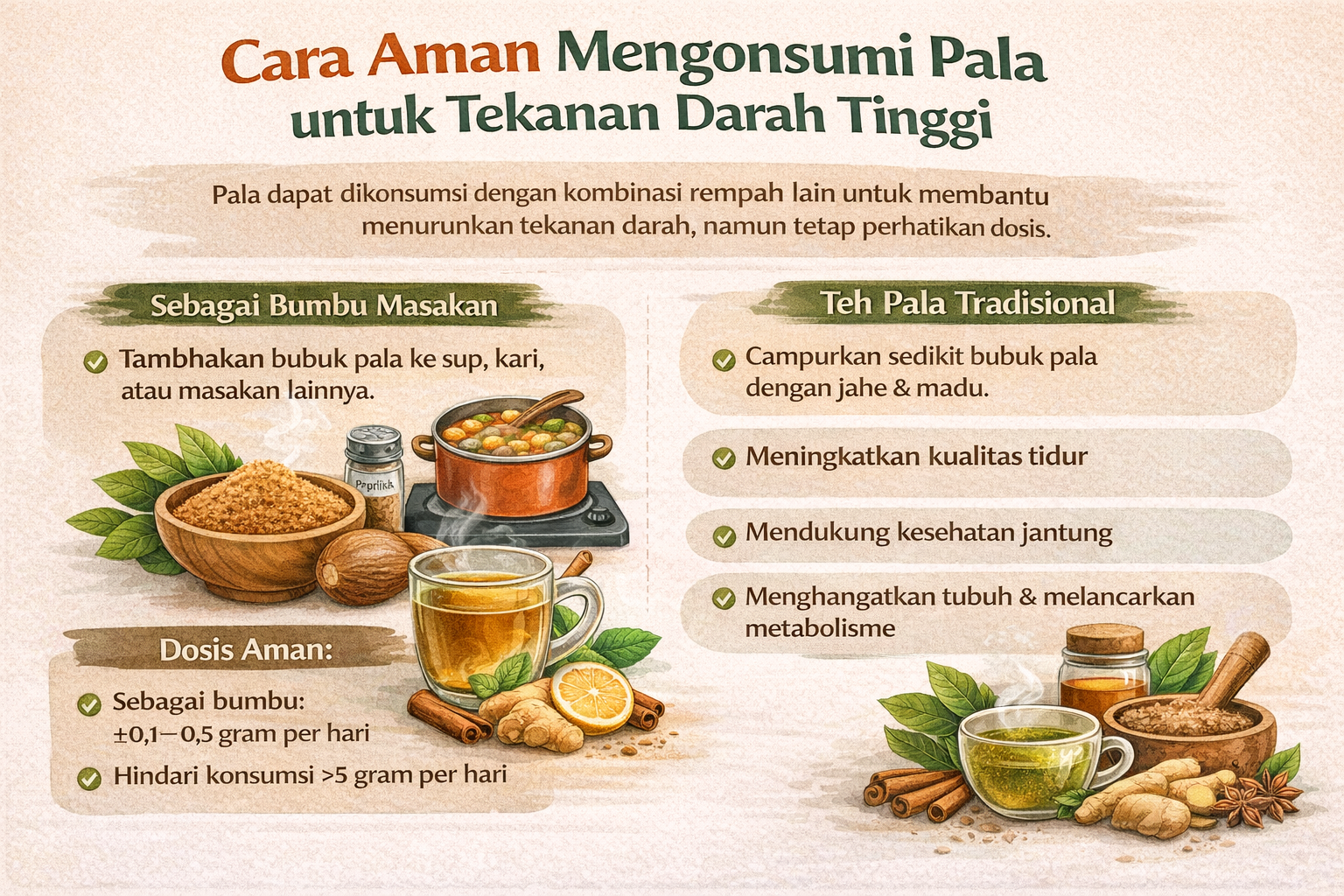 Cara aman konsumsi pala untuk darah tinggi