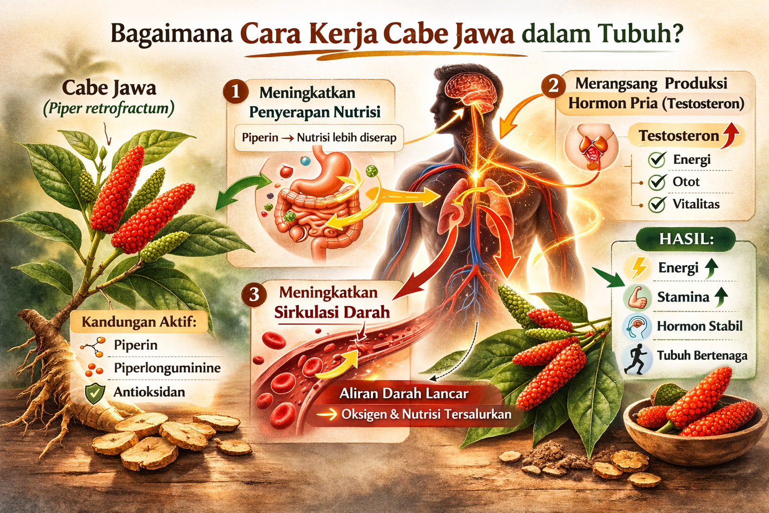 Cara kerja Cabe Jawa dalam tubuh