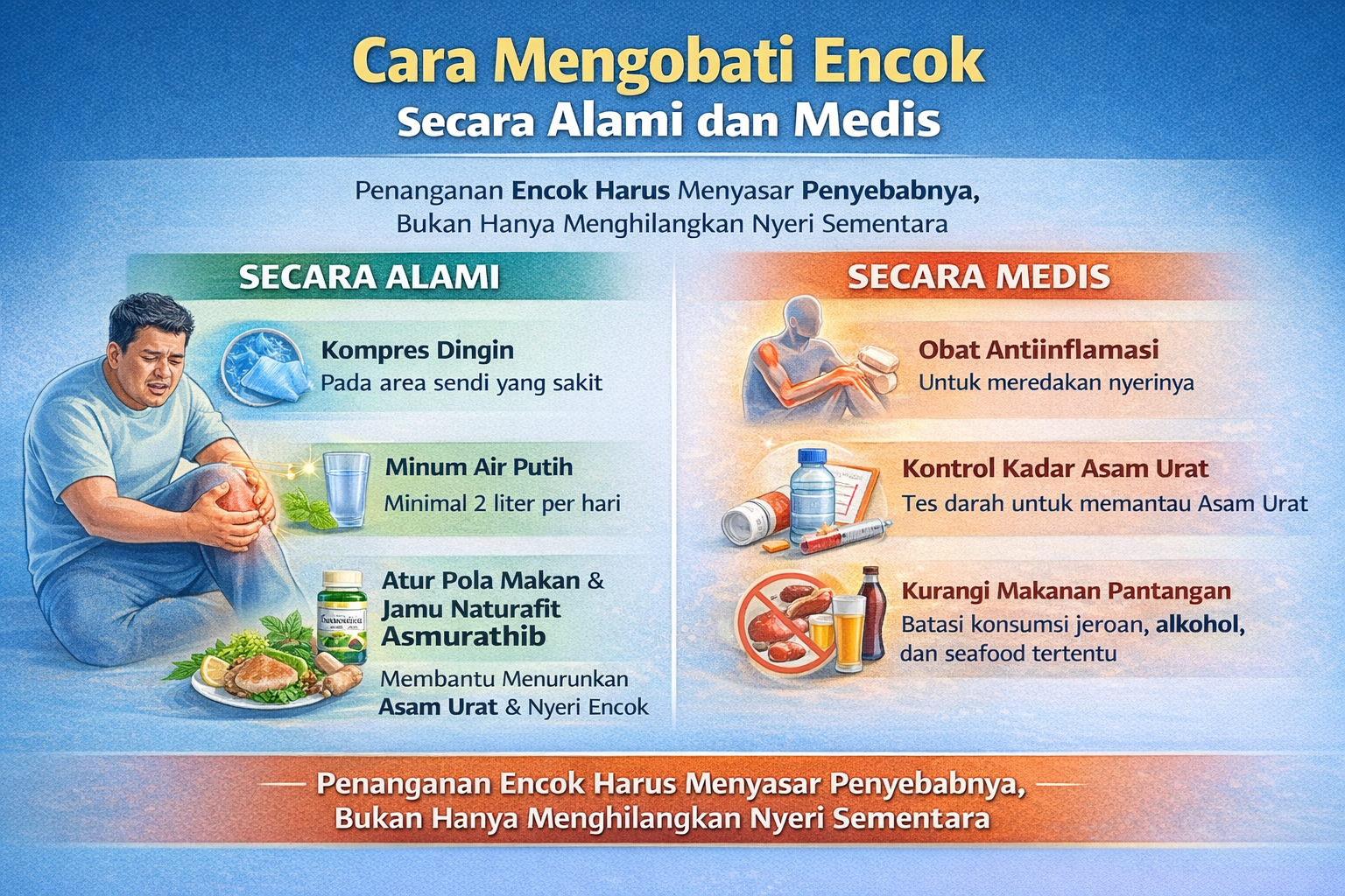 Cara mengobati encok secara alami dan medis