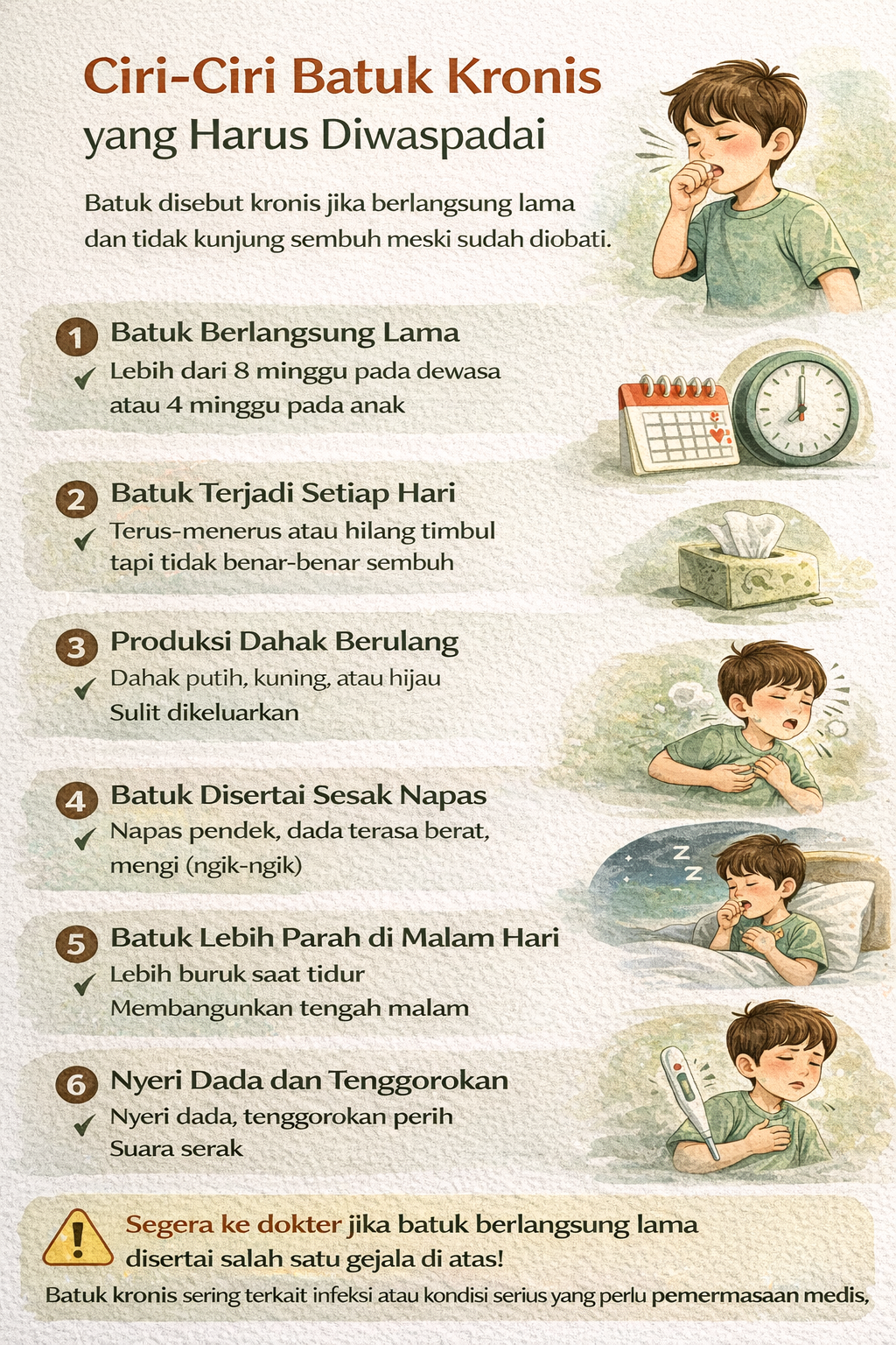 Ciri-ciri batuk kronis yang harus diwaspadai