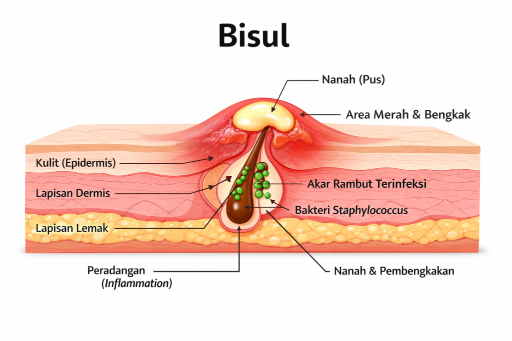 Ilustrasi Bisul di kulit