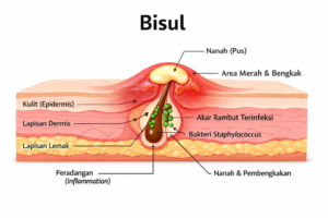 Ilustrasi Bisul di kulit