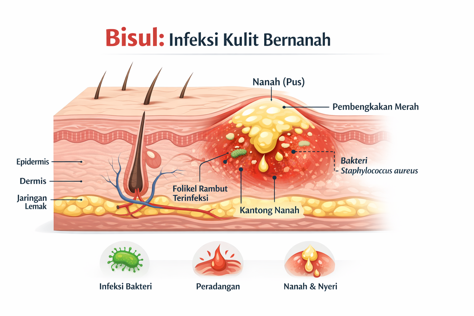 Ilustrasi bisul pada kulit
