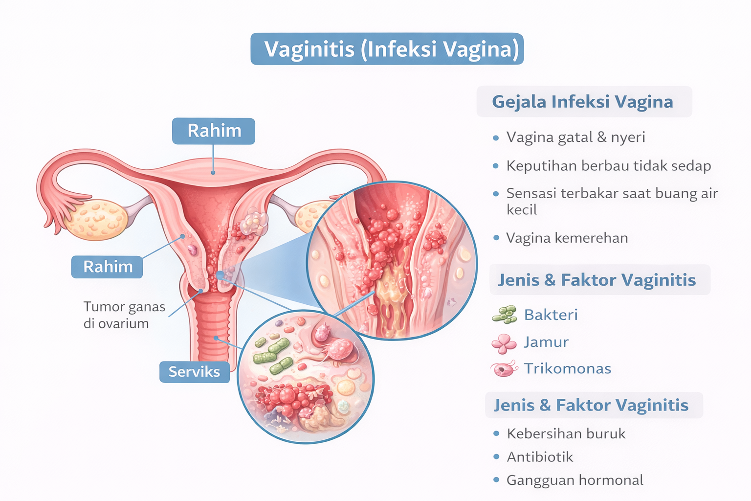 Ilustrasi infeksi vagina dan gejalanya