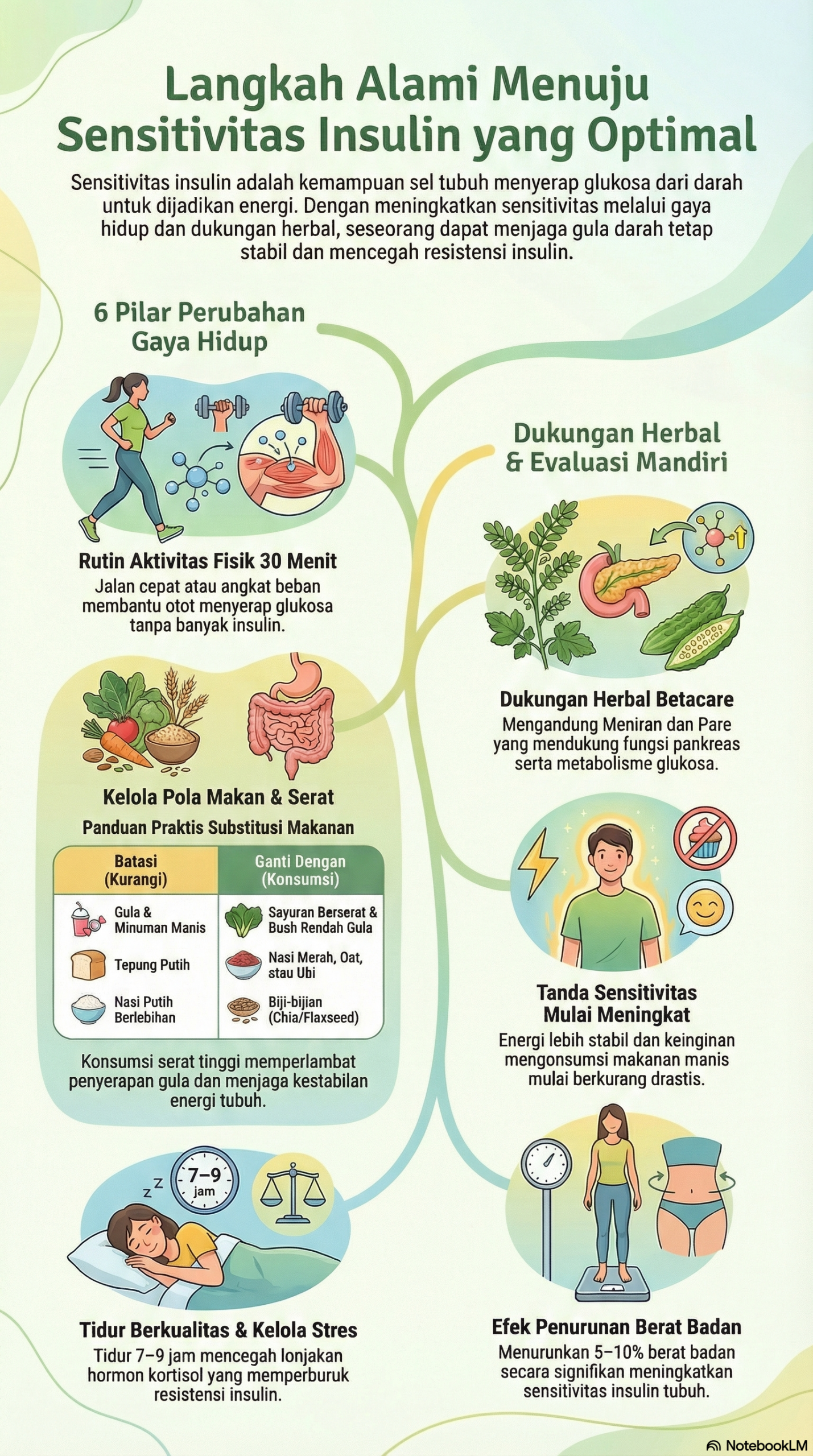 Infografis Langkah Alami Sensivitas Insulin