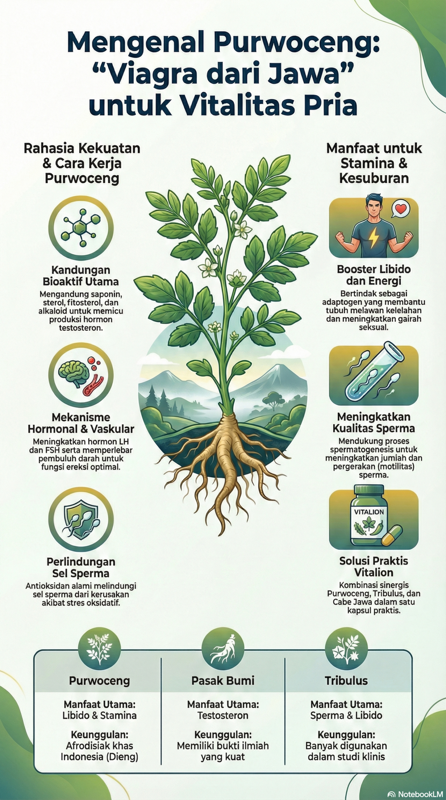 Infografis Purwoceng untuk Vitalitas Pria