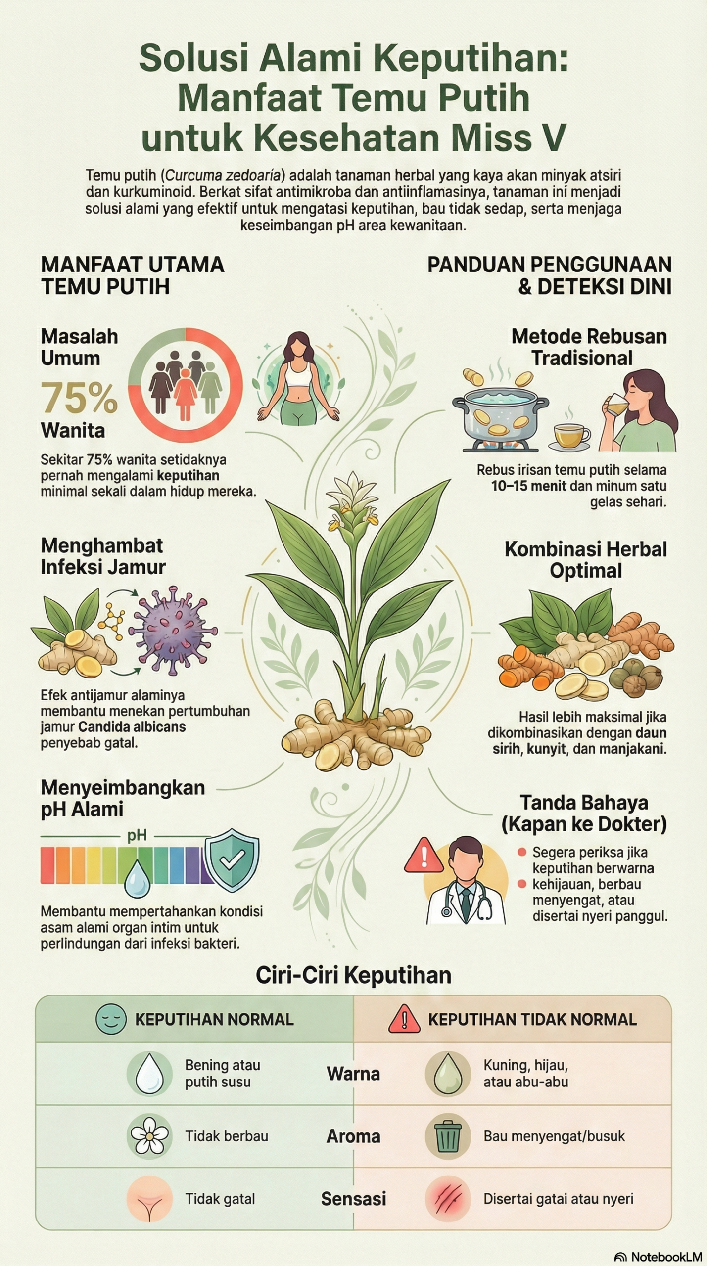 Infografis Temu Putih untuk keputihan
