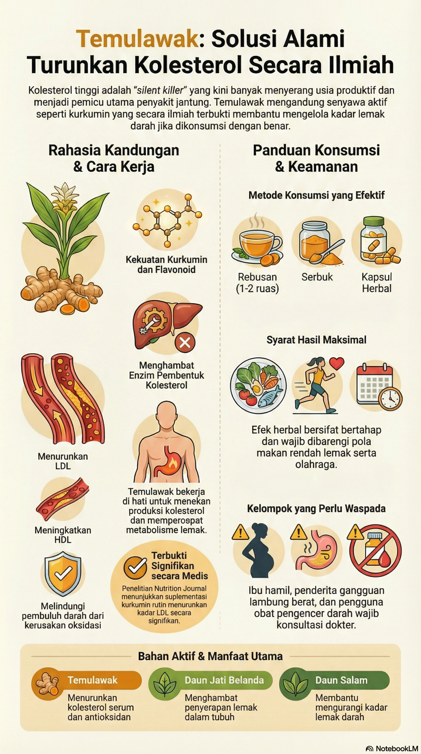 Infografis Temulawak Solusi Alami Turunkan Kolesterol
