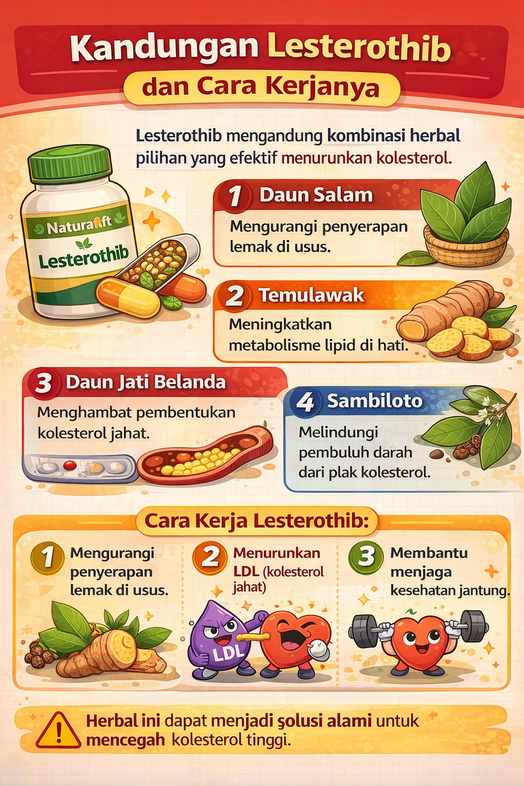 Infografis kandungan herbal Lesterothib