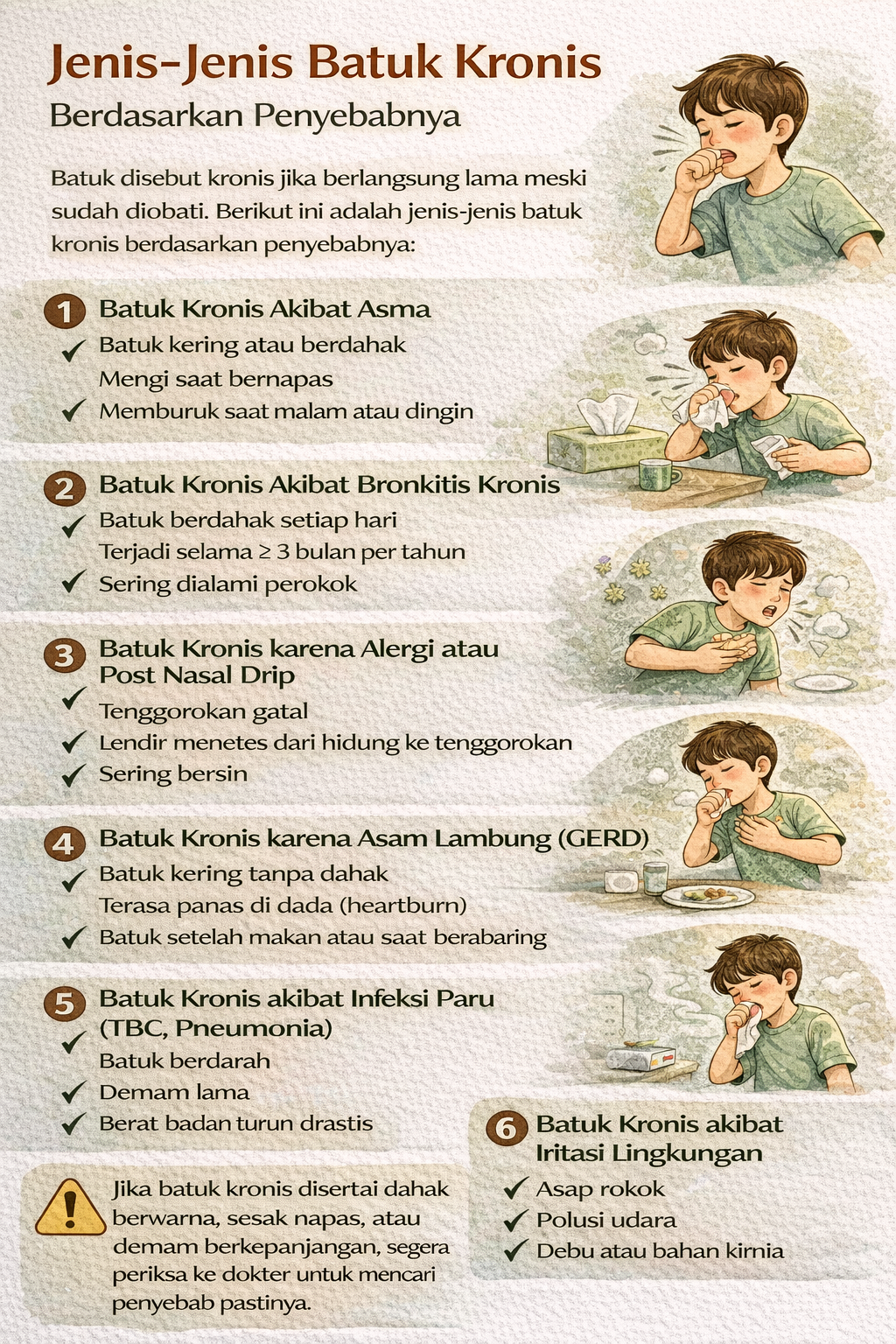 Jenis-jenis batuk kronis dan penyebabnya