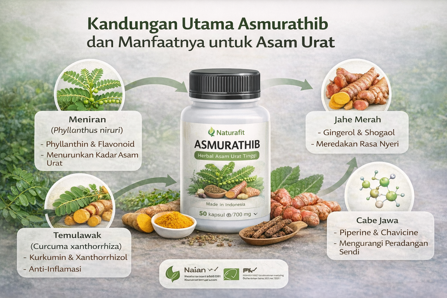 Kandungan Asmurathib untuk Mengatasi Asam Urat