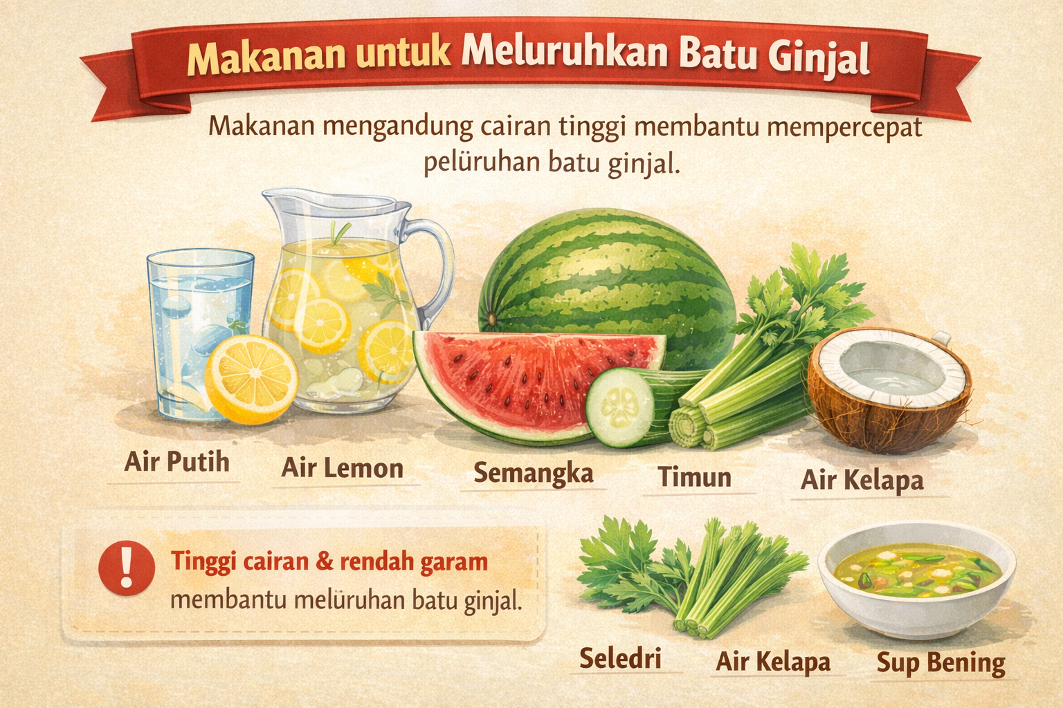 Makanan untuk Meluruhkan Batu Ginjal