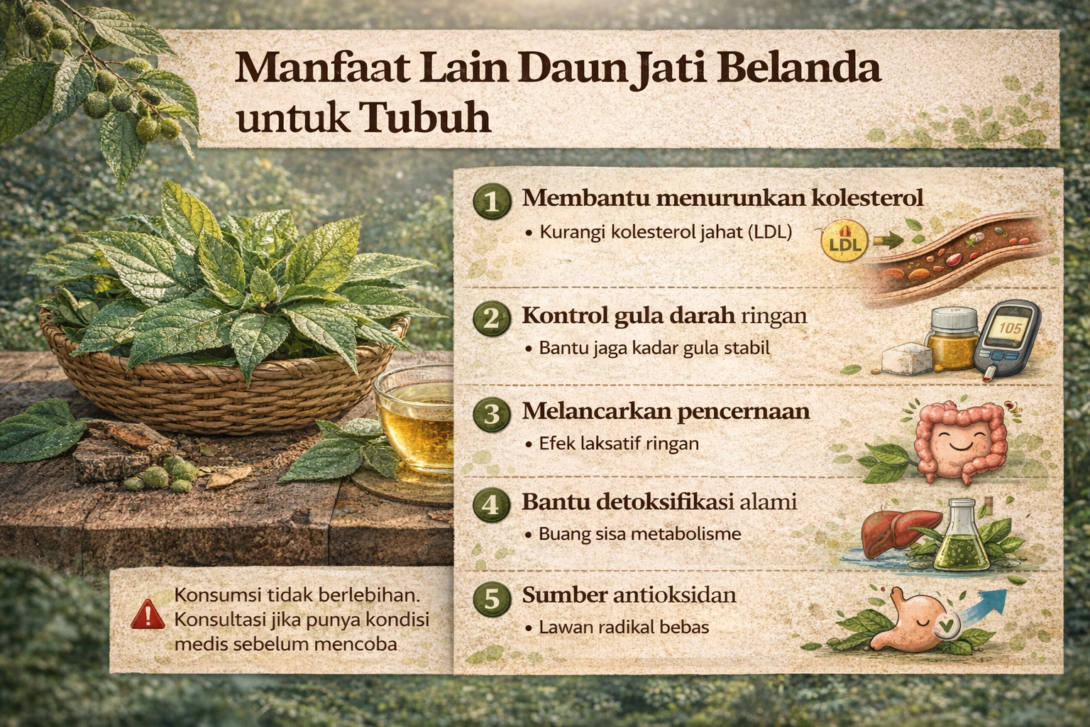 Manfaat Daun Jati Belanda untuk Kesehatan