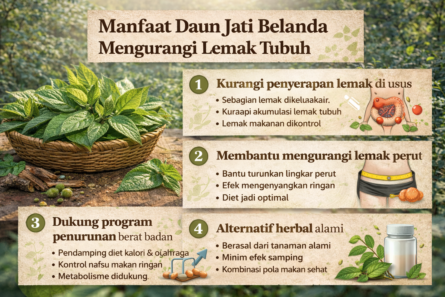 Manfaat daun jati belanda untuk diet