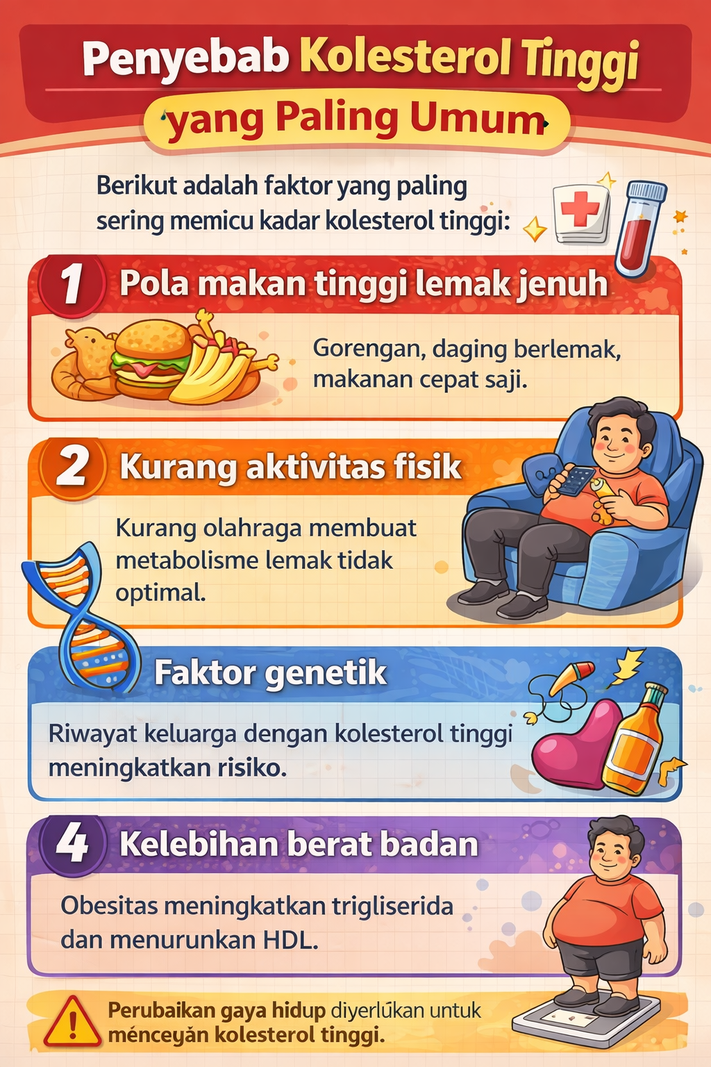 Penyebab umum kolesterol tinggi