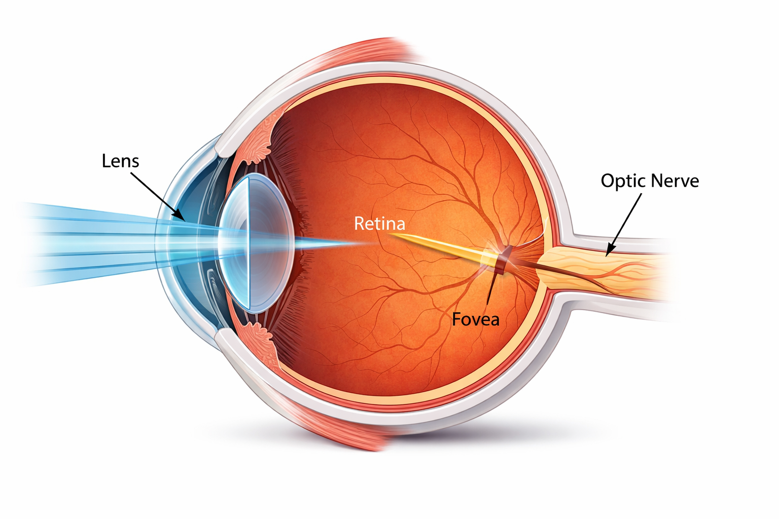 ilustrasi bagian dalam mata manusia