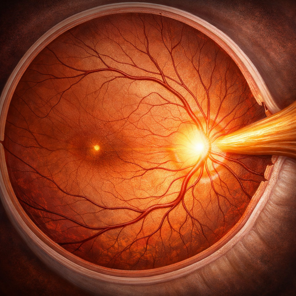 ilustrasi retina mata manusia yang detail