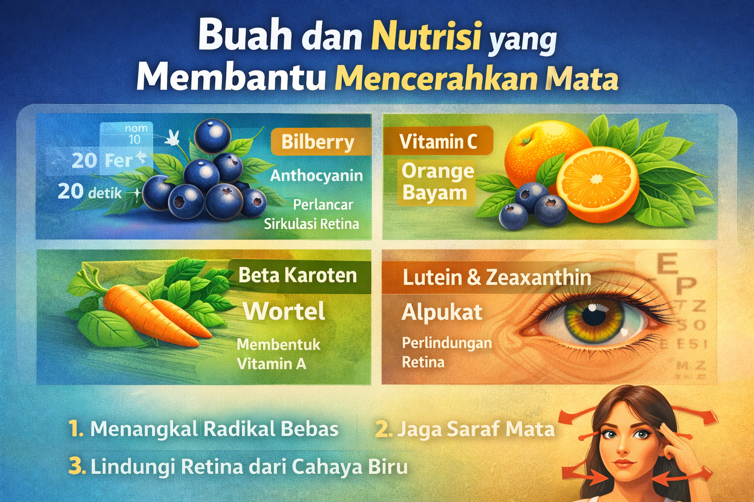 Buah dan Nutrisi yang Membantu Mencerahkan Mata