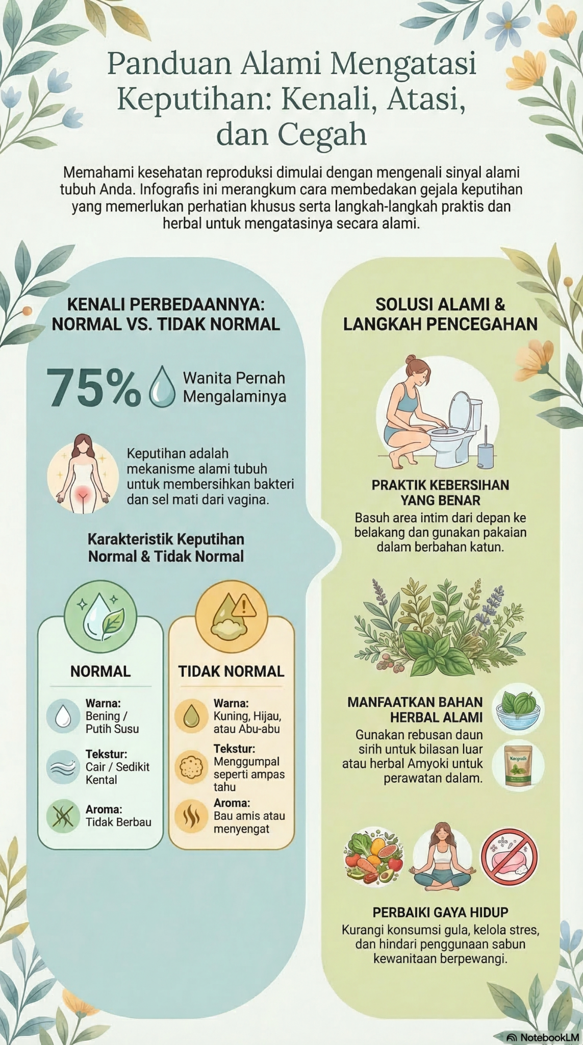 Menghilangkan Keputihan Gatal, Berbau, dan Berlebihan Secara Alami
