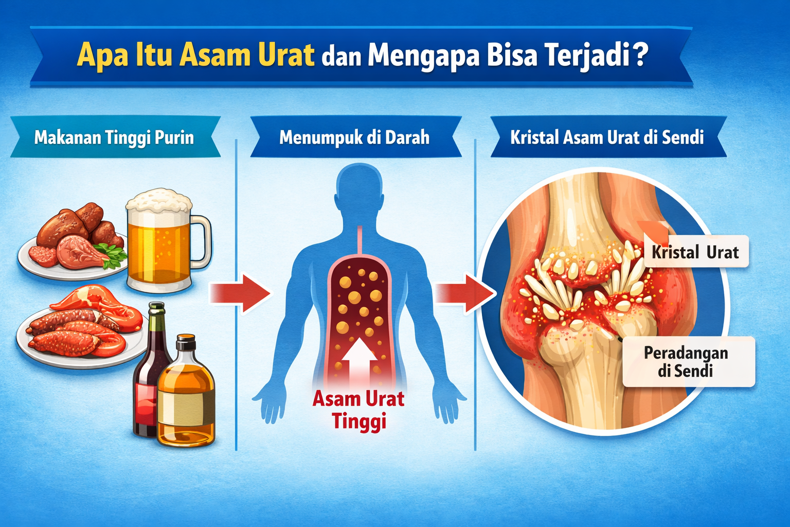 penyebab dan dampak asam urat tingi