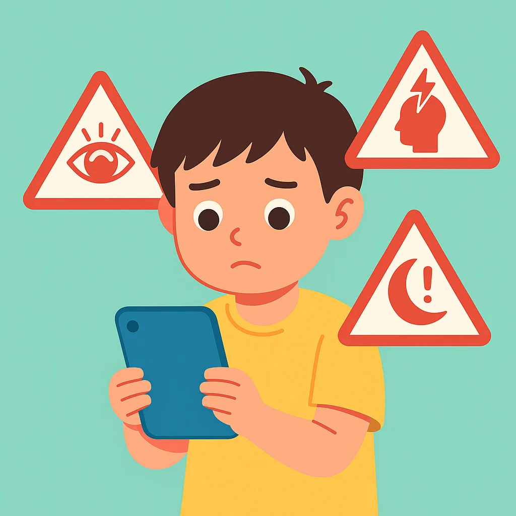 Gambar ilustrasi dampak anak kecanduan gadget