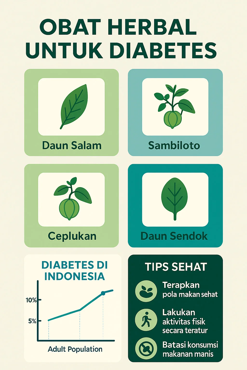 infografis obat herbal untuk diabetes