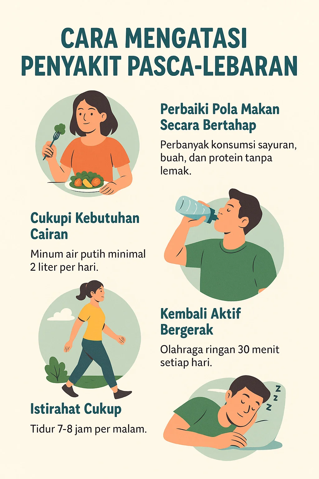 gambar infografis cara mengatasi penyakit pasca lebaran