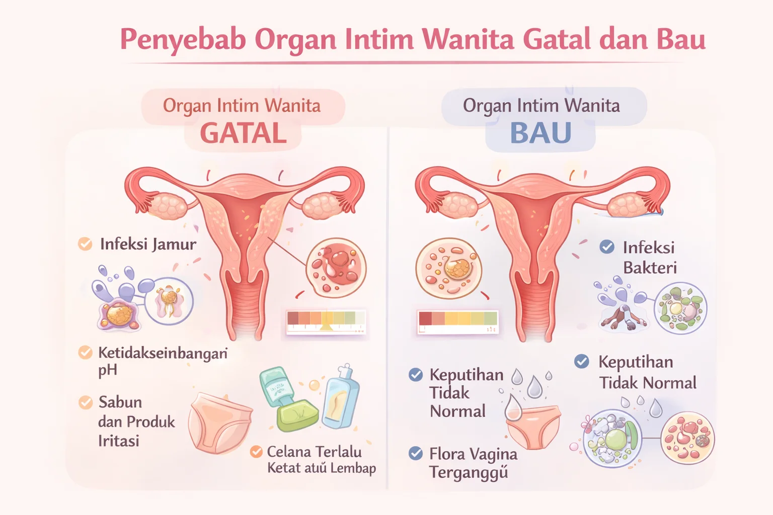 Penyebab gatal dan bau pada organ intim wanita