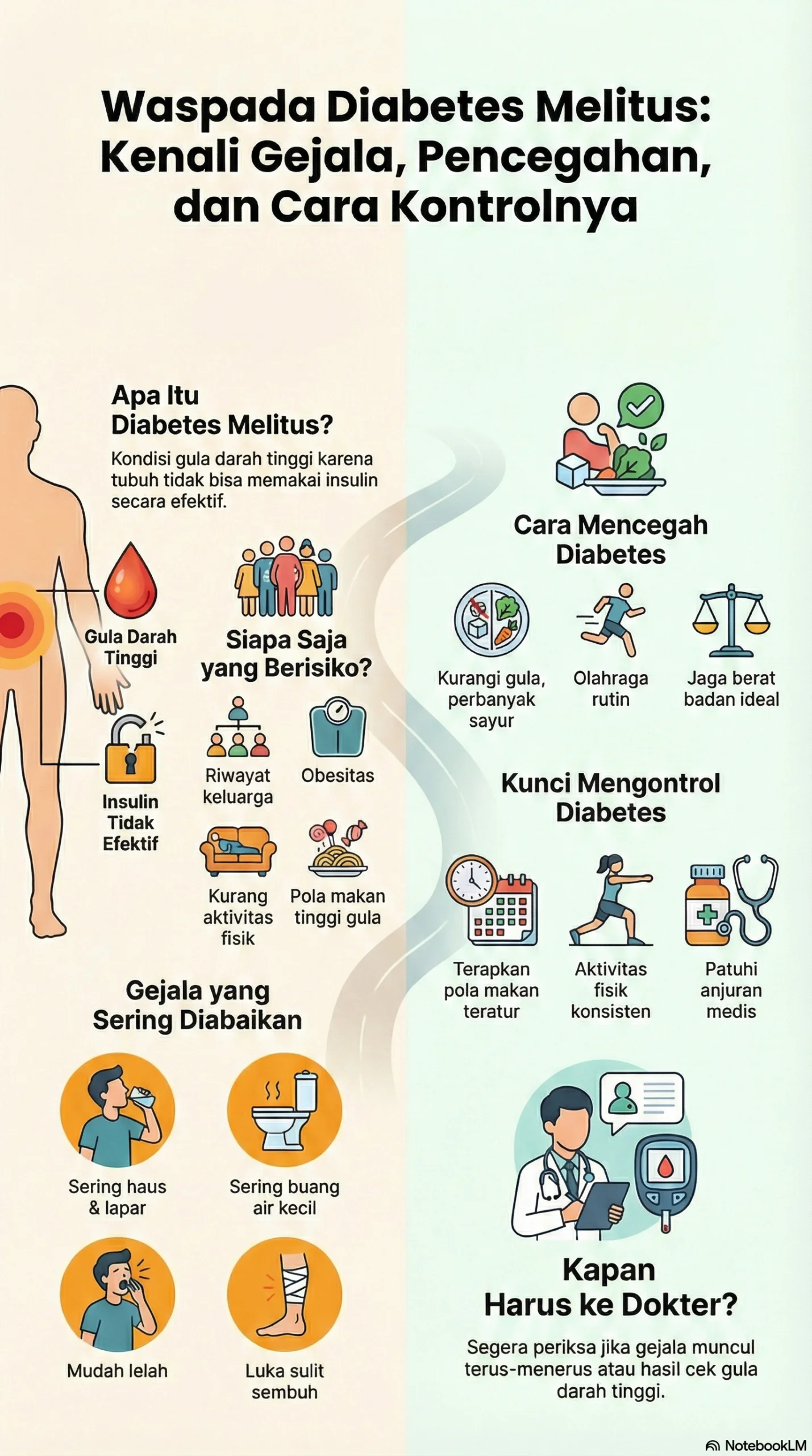 Infografis Waspada Diabetes Melitus Kenali Gejala, Pencegahan dan Cara Kontrolnya