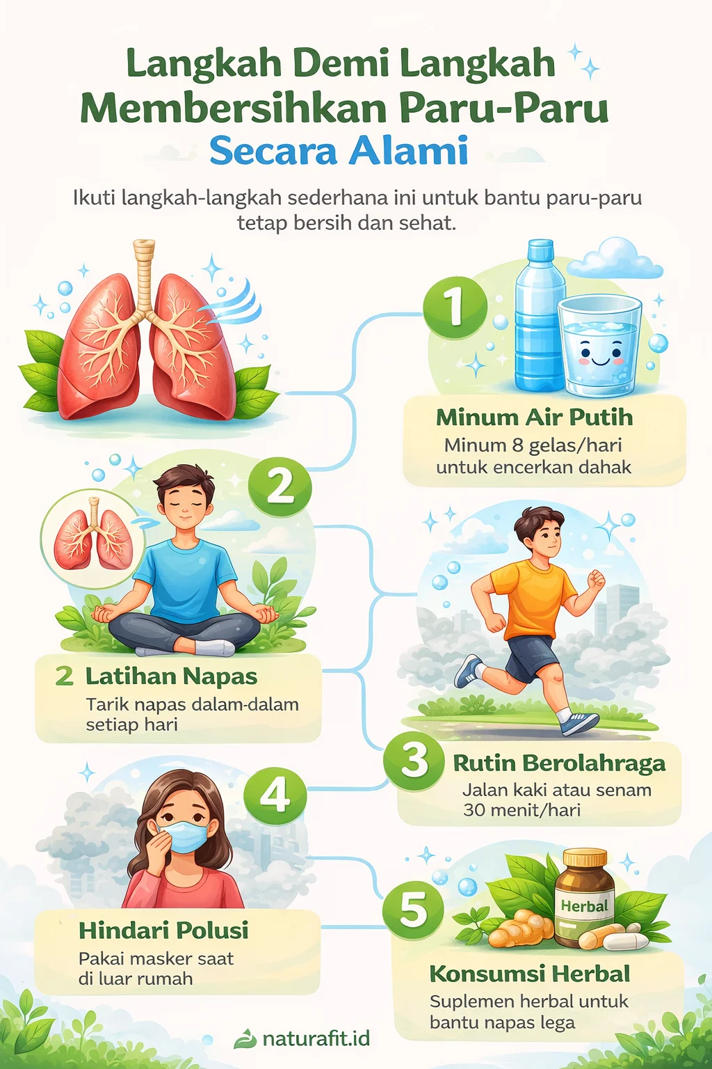 langkah langkah alami untuk membersihkan patru paru