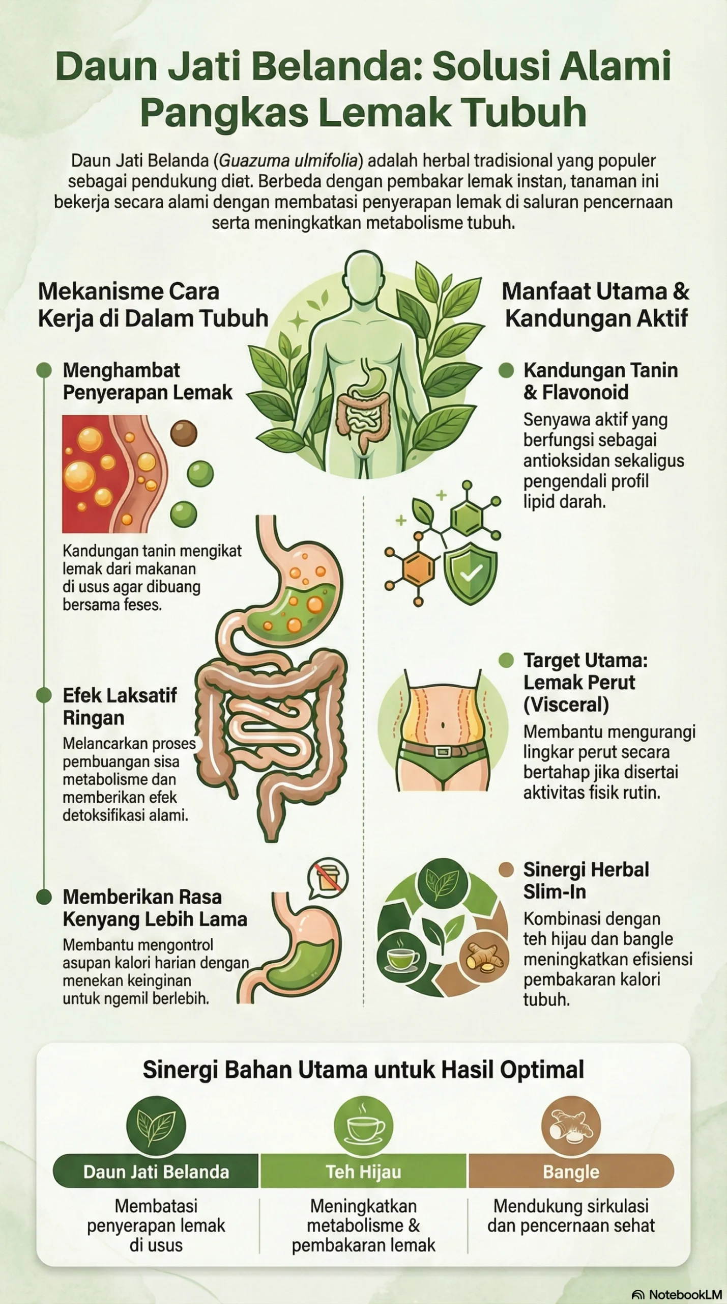 Infografis Daun Jati Belanda Solusi Alami Lemak Tubuh