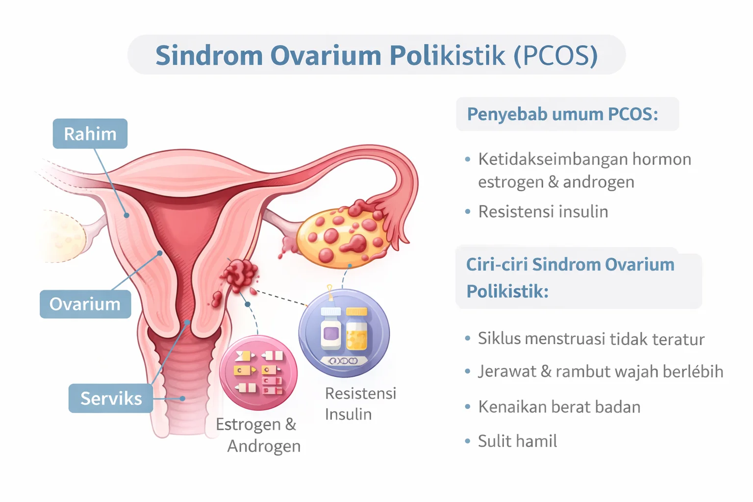 Penjelasan visual Sindrom Ovarium Polikistik