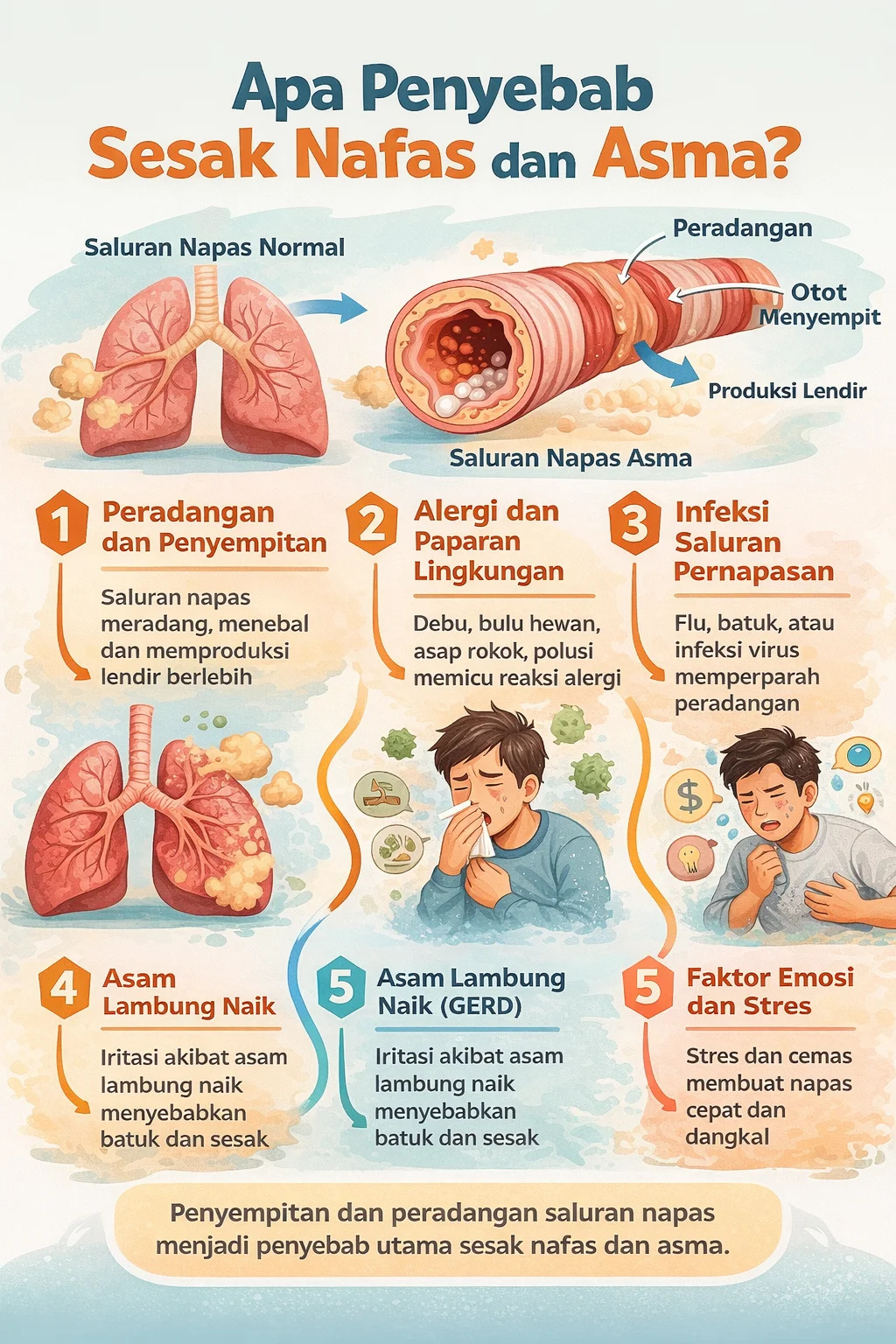 penyebab sesak napas dan asma